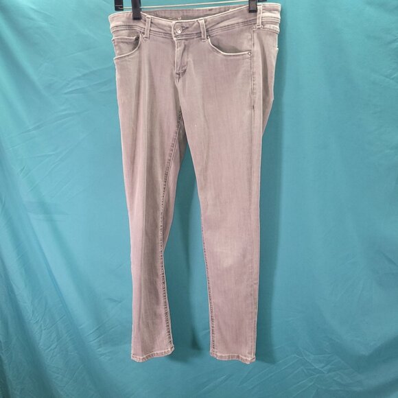 H&M Super Sqin Womens Skinny Jeans Light Gray Size 30x30 Super Low Waist Denim - Picture 1 of 7